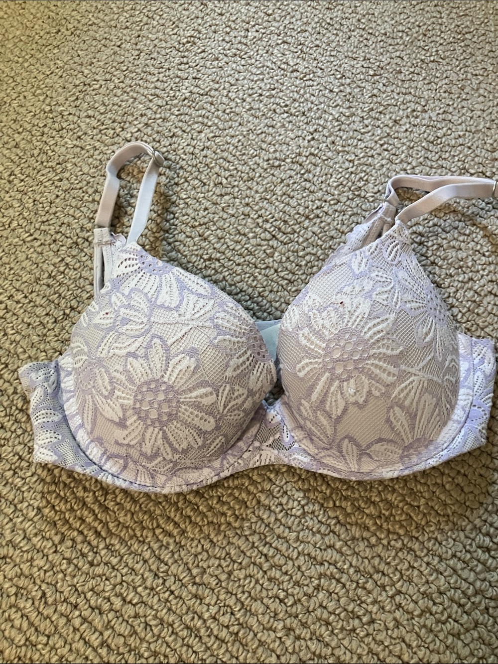 aerie Lavender Floral Lace T-Shirt Bra